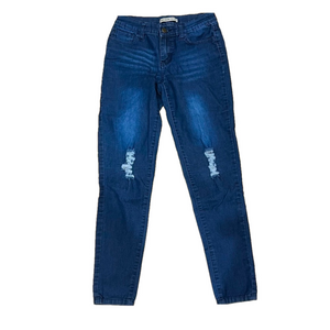 LOLO RIPPED STRAIGHT LEG BLUE JEANS